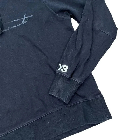 Y-3 Yohji Yamamoto Adidas Signature Logo Pullover Hoodie Black XS - Picture 5 of 6
